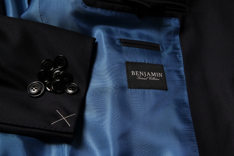 Benjamin Sartorial Suit Navy Blue Full canvas Caruso 2-button super 110's wool VBC
