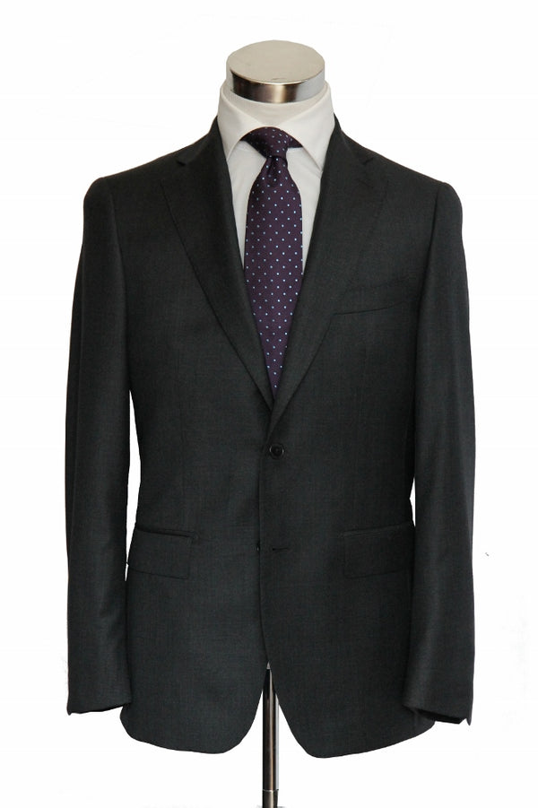 Benjamin Suit Charcoal Grey 38R, Half canvas, 2-button, super 110's wool VBC