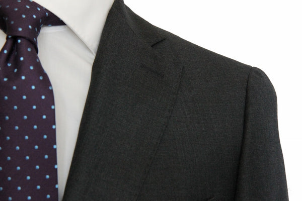 Benjamin Suit Charcoal Grey 38R, Half canvas, 2-button, super 110's wool VBC