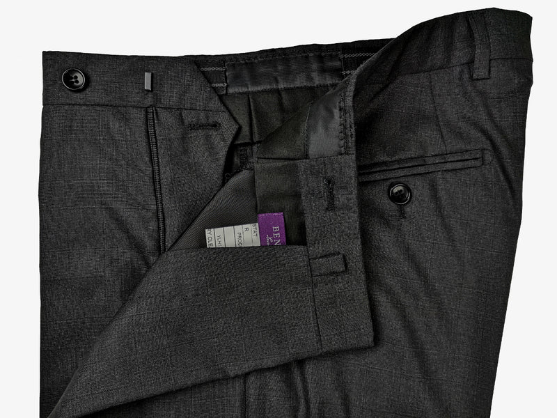 Benjamin Sartorial Suit: 38R, Charcoal glenplaid, 2-button Classico II model, super 150's wool