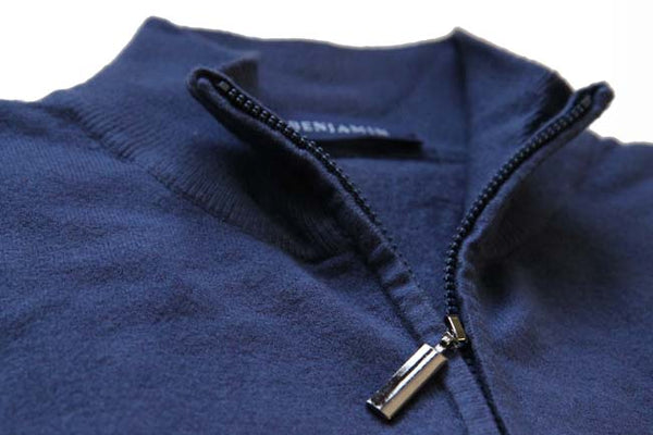 Benjamin Sweater: Blue Full Zip