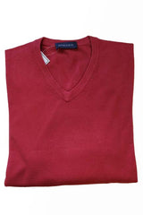 Benjamin Sweater: Red V-Neck