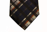 Benjamin Tie, Beige with navy/charcoal/rust plaid, silk