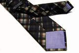 Benjamin Tie, Beige with navy/charcoal/rust plaid, silk
