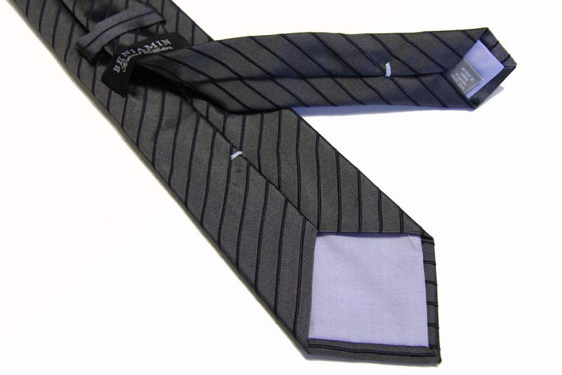 Benjamin Tie, Grey stripes,  silk