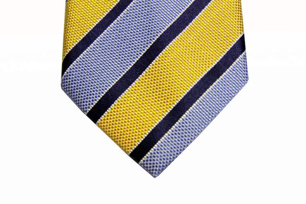 Benjamin Tie, Light blue with yellow/navy stripes, silk