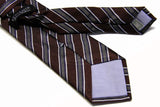 Benjamin Tie, Brown weave with blue/grey stripes,  silk