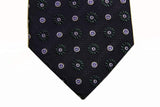 Benjamin Tie, Navy with bottle green woven pattern, silk