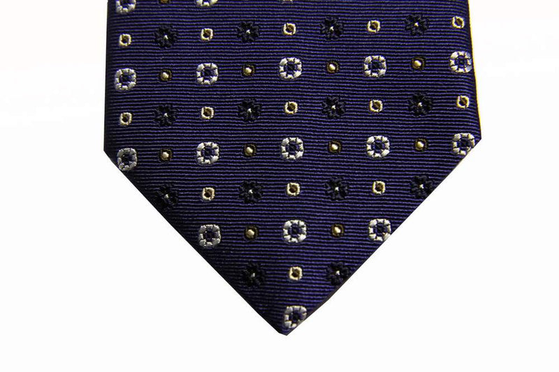 Benjamin Tie, Blue woven pattern, silk