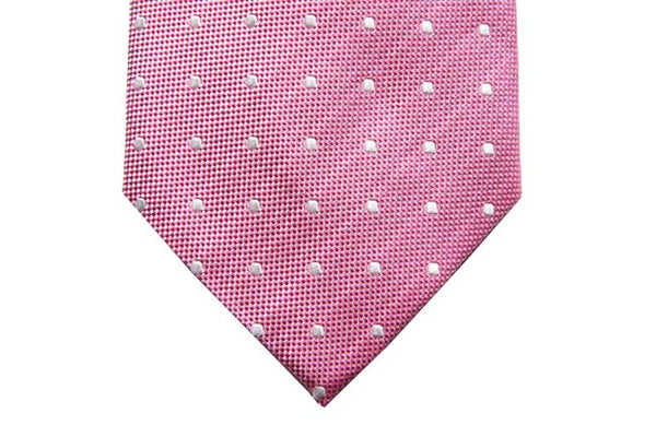 Benjamin Tie, Pink with white polkadots, silk