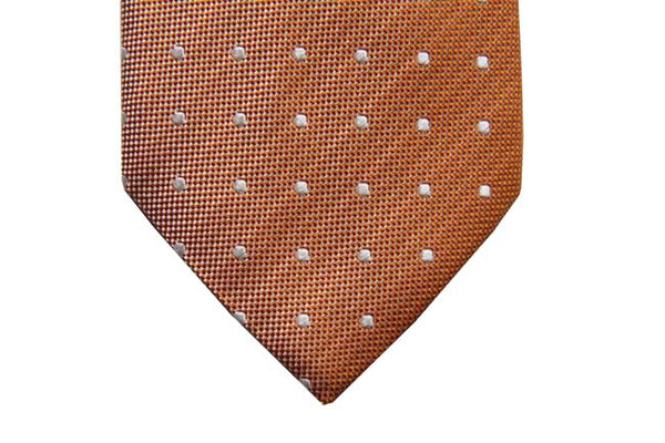 Benjamin Tie, Orange with white polkadots, silk