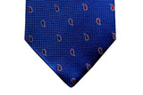 Benjamin Tie, Medium blue with red tear-drops, silk
