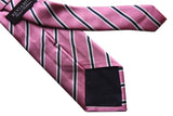 Benjamin Tie, Pink with white/navy stripes,  silk