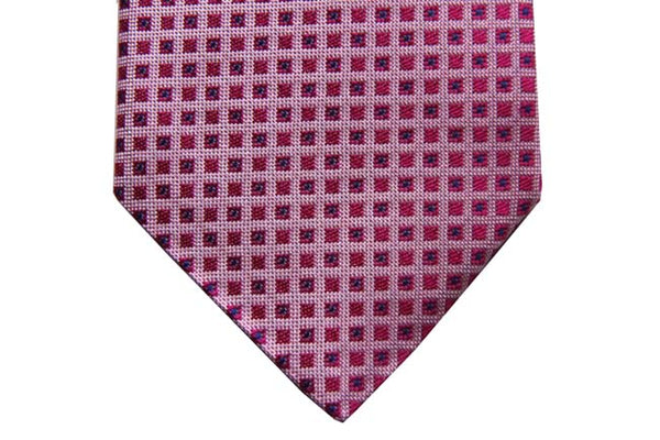 Benjamin Tie, Light pink small square pattern, silk