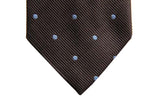Benjamin Tie, Brown with light blue polkadots,  silk