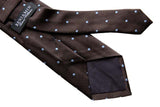 Benjamin Tie, Brown with light blue polkadots,  silk