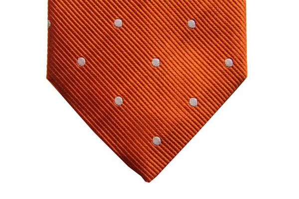 Benjamin Tie, Orange with champagne polkadots, silk