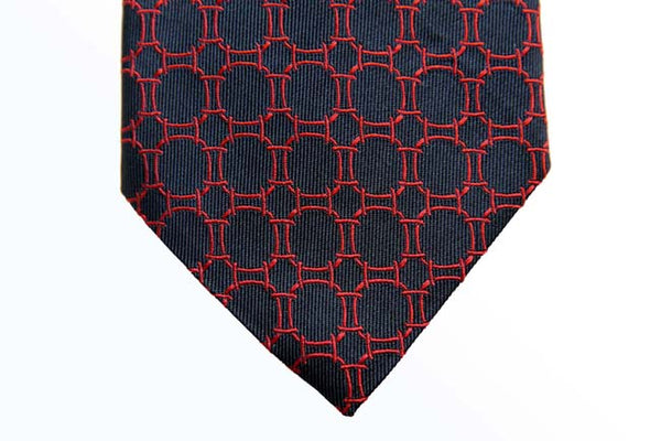 Benjamin Tie, Midnight blue with red links, silk