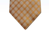Benjamin Tie, Tangerine with white plaid, silk