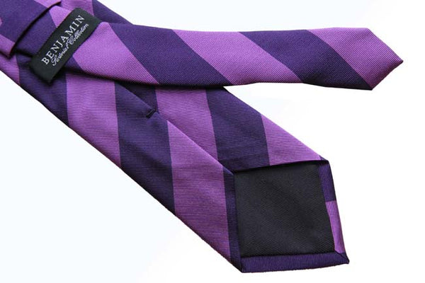 Benjamin Tie, Purple & violet stripes, silk
