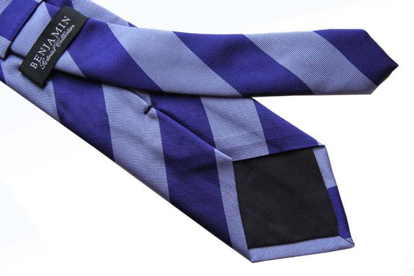 Benjamin Tie, Periwinkle & royal blue stripes, silk