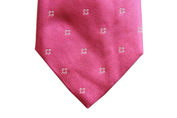 Benjamin Tie, Pink with white pattern, silk