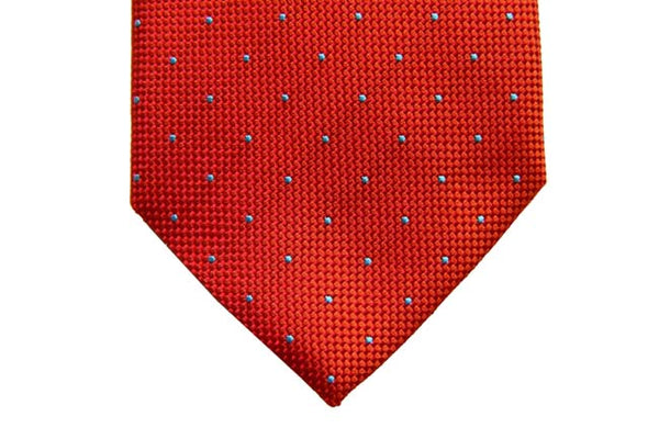 Benjamin Tie, Orange with sky pindots, silk