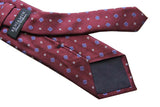 Benjamin Tie, Burgundy with blue geometric pattern, silk