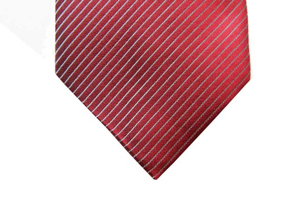 Benjamin Tie, Red with silver stripes, silk
