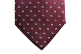 Benjamin Tie, Burgundy with small sky/white pattern, silk