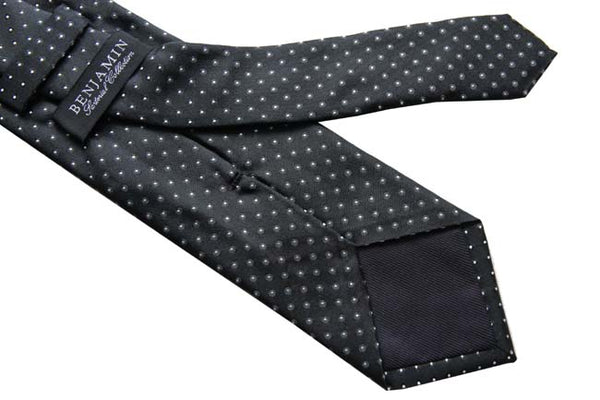 Benjamin Tie, Black with bullseye dot, silk