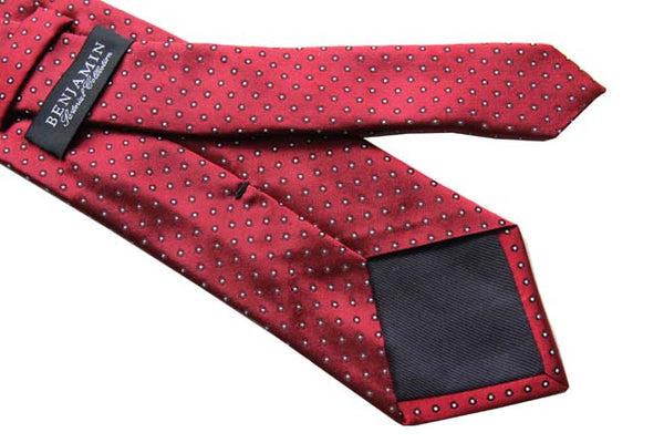 Benjamin Tie, Red with bullseye dot, silk