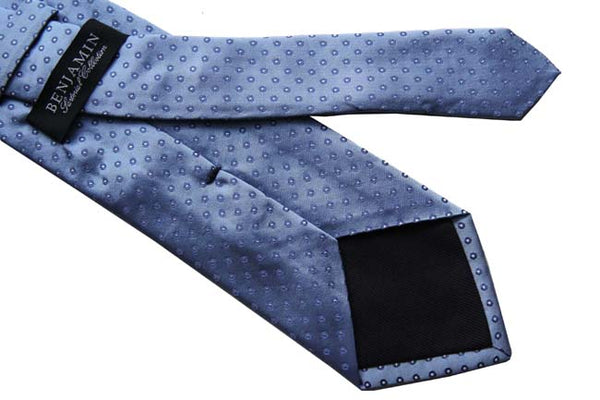 Benjamin Tie, Light blue with bullseye dot, silk