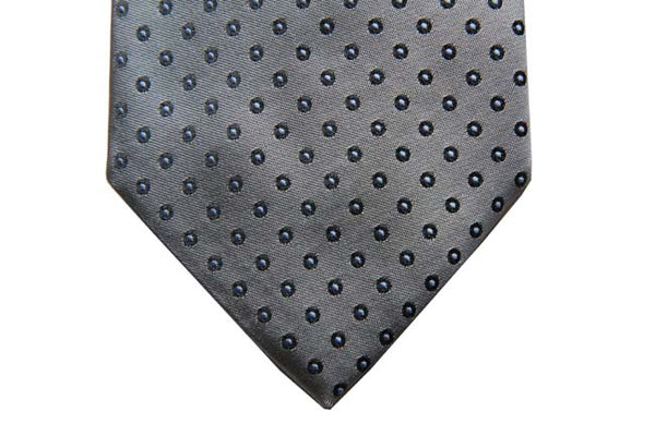 Benjamin Tie, Silvery grey with bullseye dot, silk