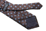 Benjamin Tie, Brown with sky blue paisleys, silk