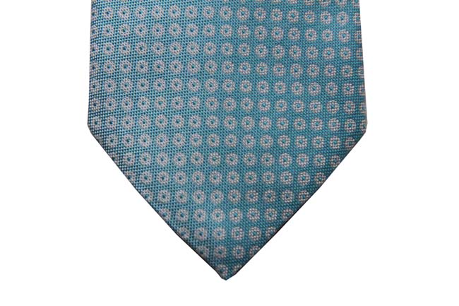 Benjamin Tie, Sky blue with white bullseyes, silk