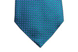 Benjamin Tie, Teal with blue circular weave, silk