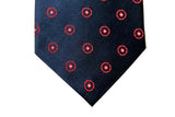 Benjamin Tie, Navy with red circular pattern, silk