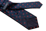 Benjamin Tie, Navy with red circular pattern, silk