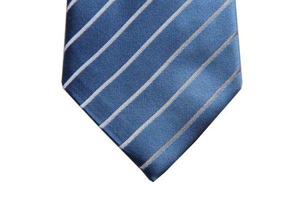 Benjamin Tie, Sky blue with white stripes, silk