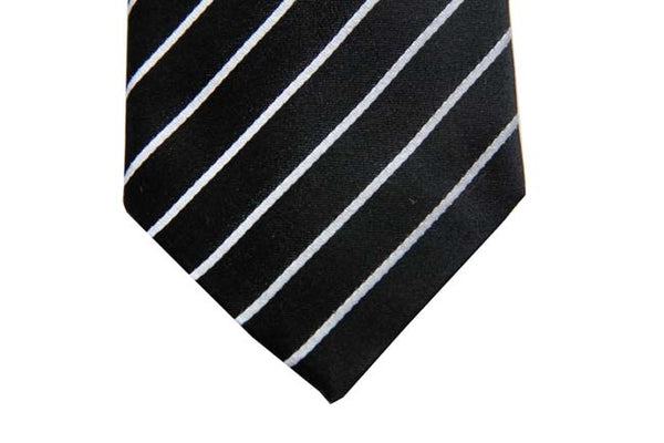 Benjamin Tie, Black with white stripes,  silk