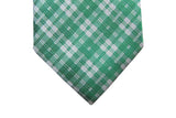 Benjamin Tie, Green & white plaid,  silk