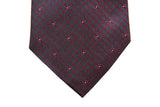 Benjamin Tie, Charcoal with crimson floral/grid pattern, silk