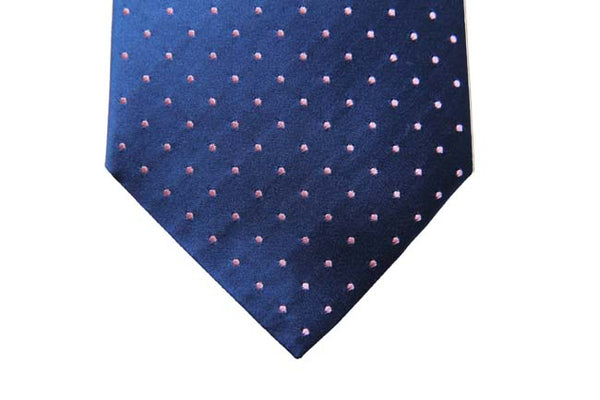Benjamin Tie, Royal blue with pink polkadots, silk