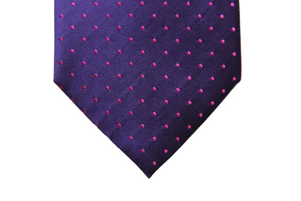 Benjamin Tie, Purple with magenta polkadots, silk