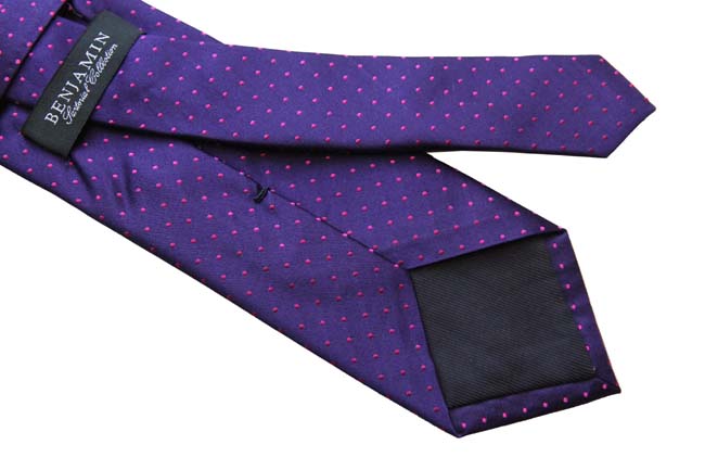 Benjamin Tie, Purple with magenta polkadots, silk