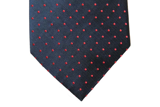 Benjamin Tie, Navy blue with red polkadots, silk