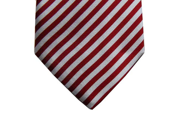 Benjamin Tie, Red & white stripes, silk