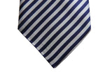 Benjamin Tie, Dark cobalt blue & white stripes, silk