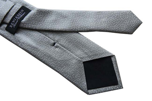 Benjamin Tie, Silver grey with tonal dots,  silk